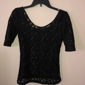 Banana Republic Fitted Lace Blouse w 3/4 sleeves